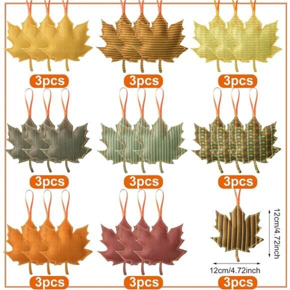 27 Pcs‎ Fall Tree Decoration Thanksgiving Ornaments 3D Felt Maple Leaf Ornaments - Picture 4 of 7